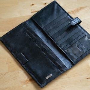 George Black Leather Travel Wallet